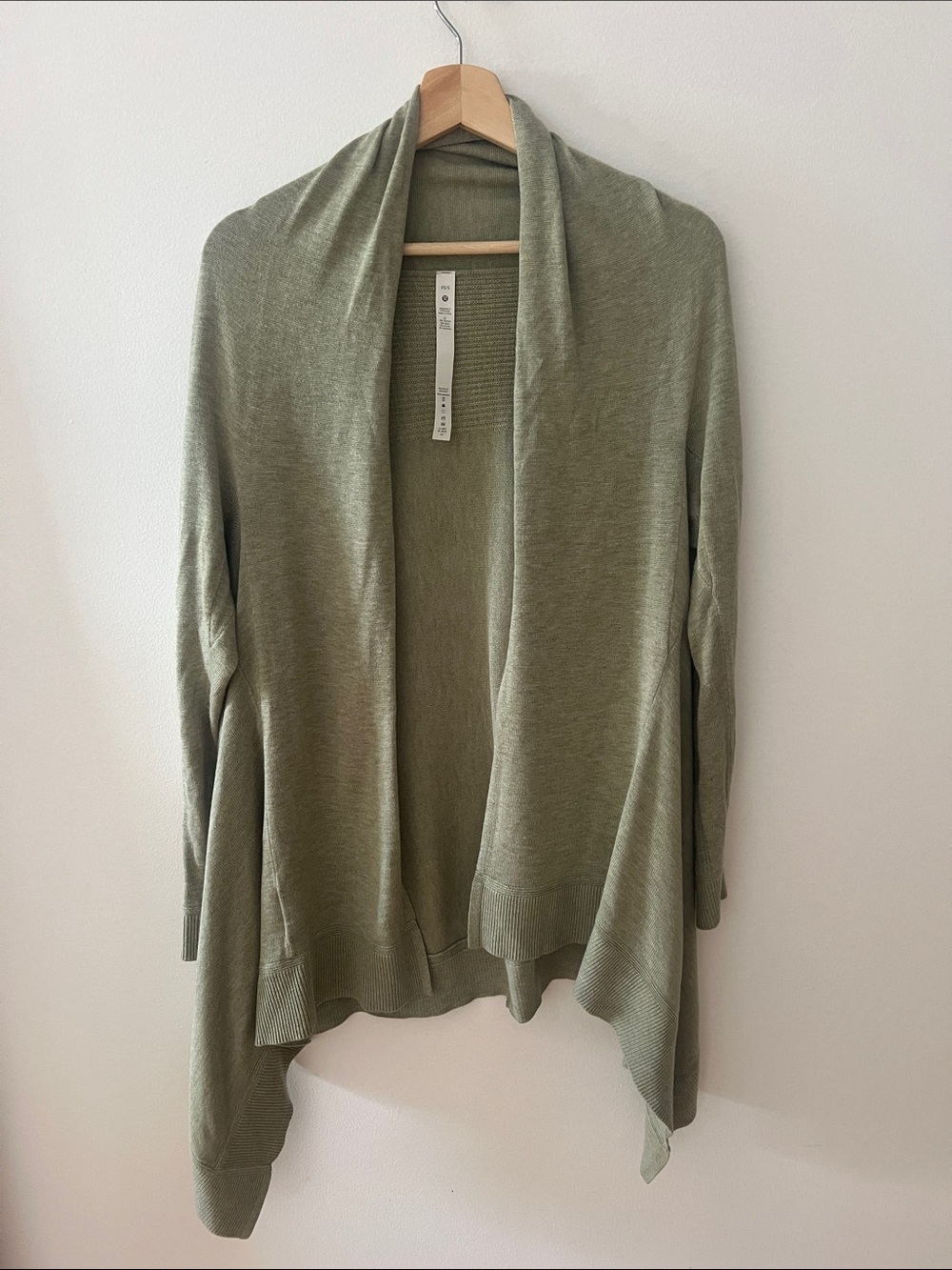 lululemon athletica Olive Green Open-Front Draped Cardigan - wrap